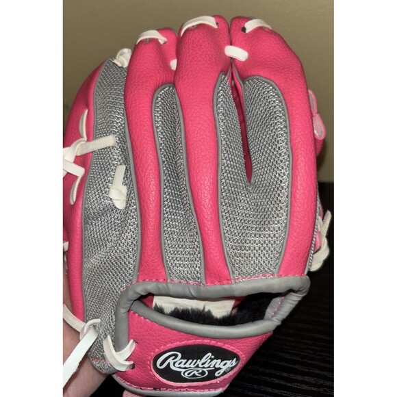 Rawlings PL90PSM Pink/ Gray Baseball Softball Glove Youth Players Series RHT - Picture 3 of 9